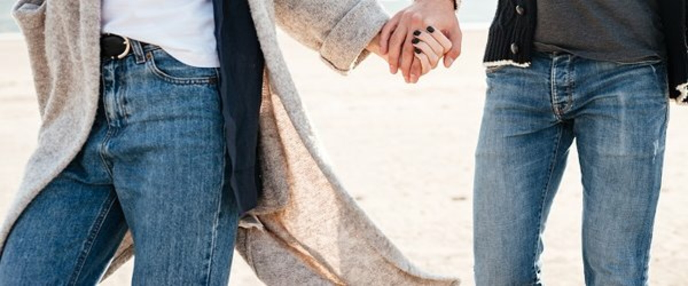 Couple holding hands