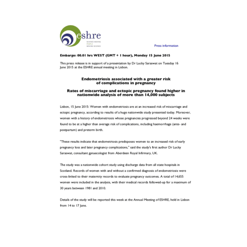 ESHRE media release