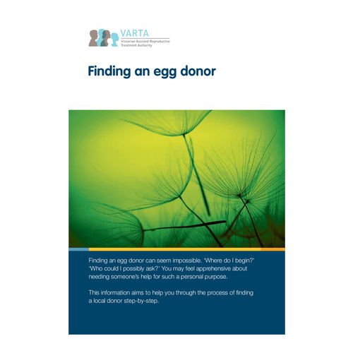 Finding an egg donor brochure 