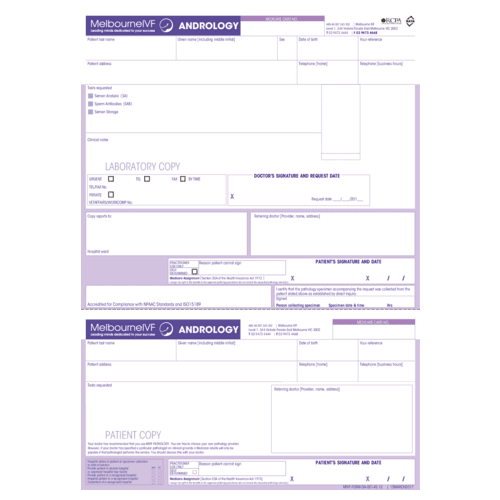 semen analysis request form
