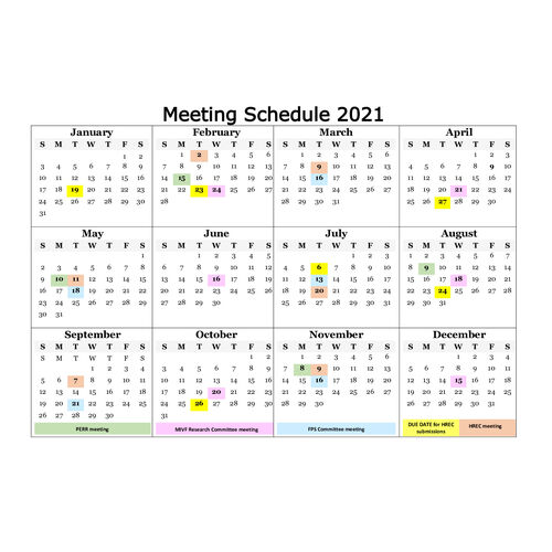 HREC 2021 Meetings Schedule
