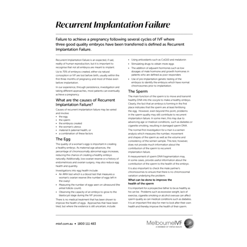 Recurrent Implantation Failure